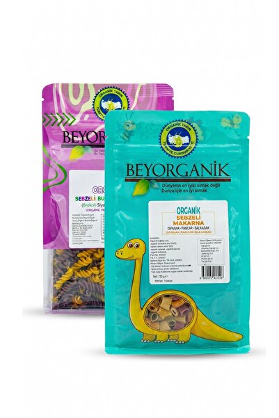 BEYORGANİK Organik Sebzeli Makarna Seti 2'li Paket (sebzeli çocuk makarna 150...