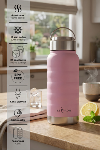 Le Paon Paslanmaz Çelik 400 ml Matara Termos Sızdırmaz 6 Saat Sıcak 12 Saat S...