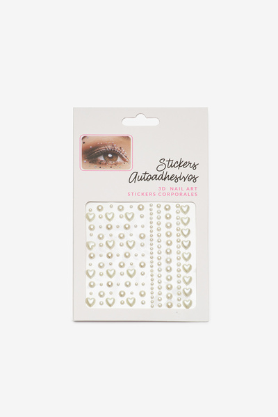 Le Mabelle Ekru Yuvarlak ve Kalp Model Kız Çocuk Yüz ve Tırnak Sticker