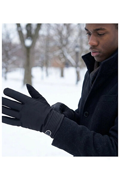 PIECE SIGNATURE Micro Fabric Gloves for Men with Fur Inside (90% Polyester 10...