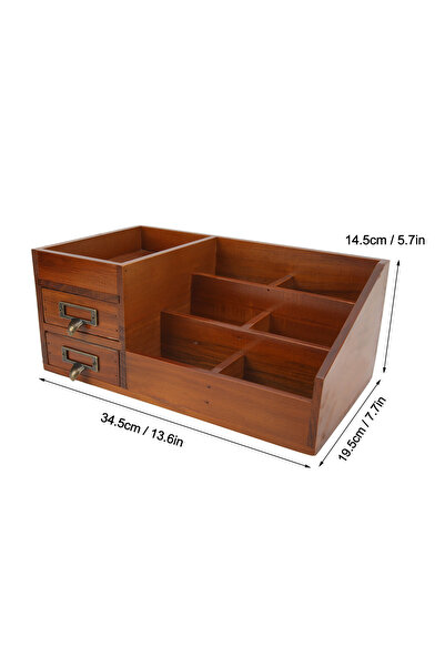 Choice As picture Wood Desk Organizer Antique Retro Multi Layer Wooden Storag...