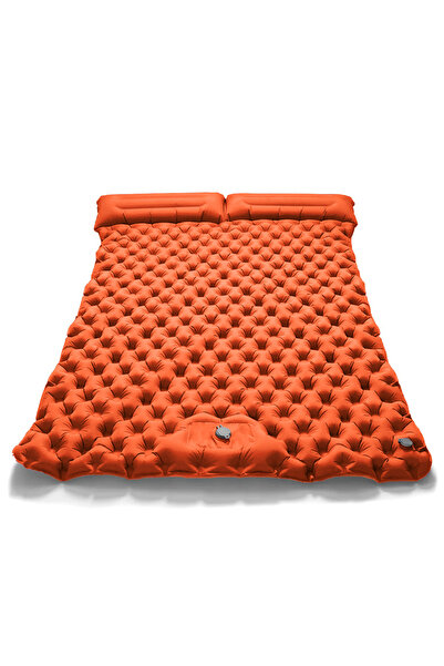 Choice Orange Outdoor Camping Double Inflatable Mattress Extra Wide Sleeping ...