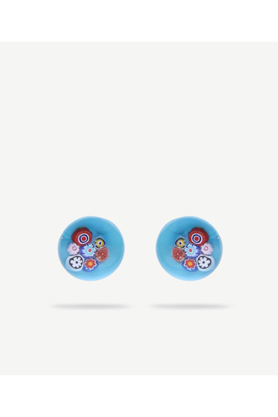 Yargıcı Handmade Murano Glass Button Earrings