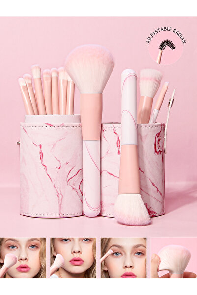 Choice Pink Multi-Function Cosmetic Brush Set, 12pcs Pink Fiber Makeup Brush ...