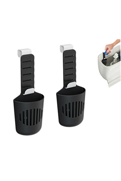Choice1 black 2pcs Silicone Toilet Tank Tablet Holder Versatile Toilet Bowl H...