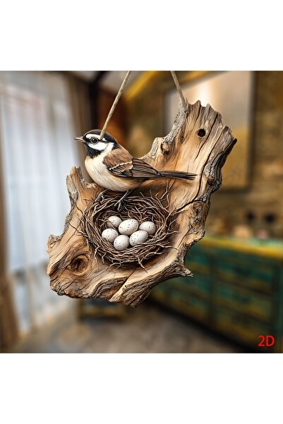 Choice 8in 4 1/2pcs Vintage 2D Bird Wooden Signage 8in Farmhouse Wall Decorat...