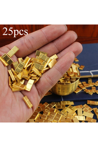 Choice 25pcs Simulated Mini Gold Bar, Zinc Alloy, Home and Desktop Decoration...