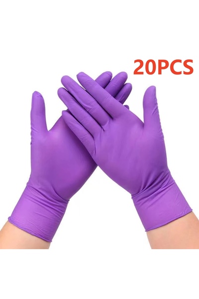Choice S Purple 20PCS Fuchsia Nitrile Disposable Gloves 20/100PCS 3-mil Powde...