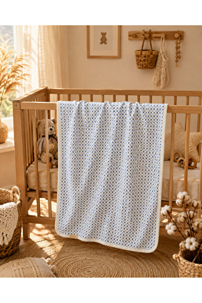 Bebella Patterned 100% Cotton Single Layer Baby Girl/Boy Blanket 90X85Cm Swad...