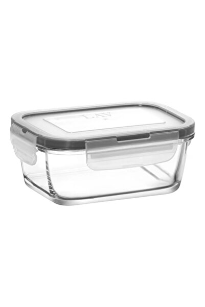 LAV Fresco Glass Storage Container Single Small Size 400 ml Rectangular Gray ...