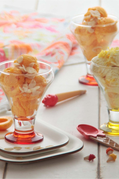 LAV Frosty Glass Ice Cream & Dessert Bowl Set of 6 Small Size 305 ml Mixed Co...