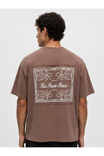 Respire Men's Ffb Embroidered Oversize T-Shirt Brown