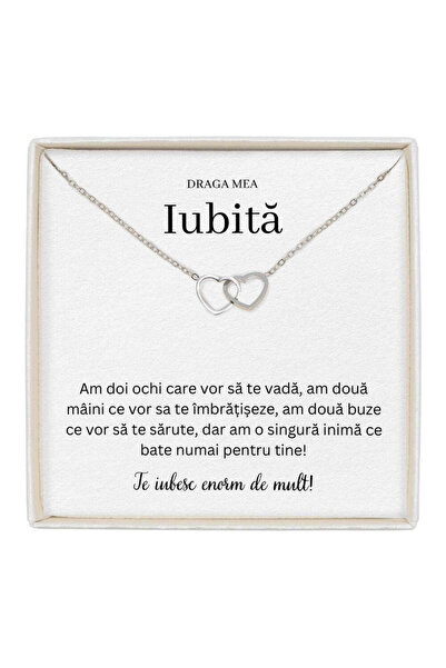 The Jewel Heart Colier Soulmate Spark cu pandantiv și inimioare interconectat...