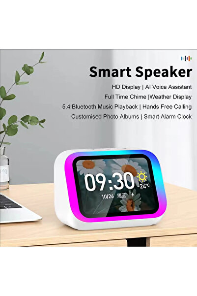 Choice WHITE AI Smart Bluetooth 5.4 Speaker HD Touch Screen Display Electroni...