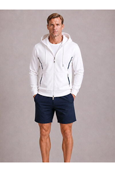 Xint Erkek Beyaz Pamuk Dokulu Regular Fit Sweatmont