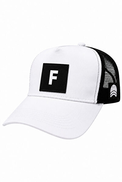 all hats F Letter Patch Detailed Mesh Trucker Baseball Cap