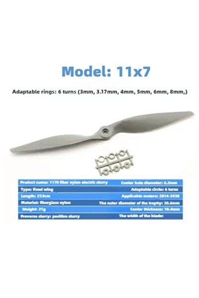 Choice11 مجموعة مراوح Gemfan الأصلية للتحكم عن بعد، مقاس 11×7، للطائرات النمو...