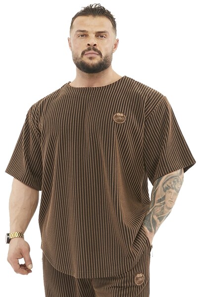 BGSM Oversize Striped Thick Rag Top T-Shirt Bgsm 3355