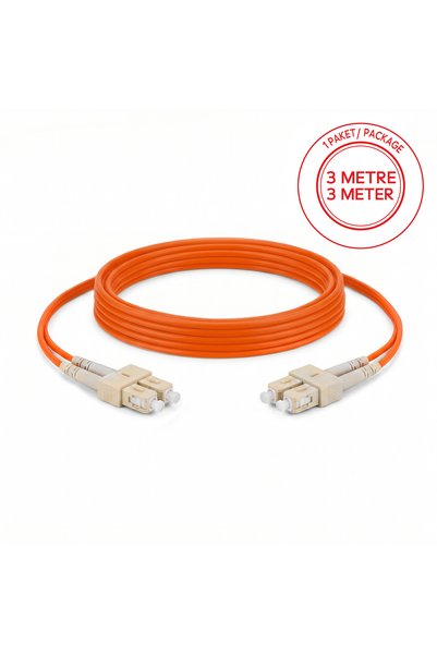 ALFAFONET Sc/Pc-Sc/Pc Multimode Om2 Duplex 3 Meters Fiber Patch Cord