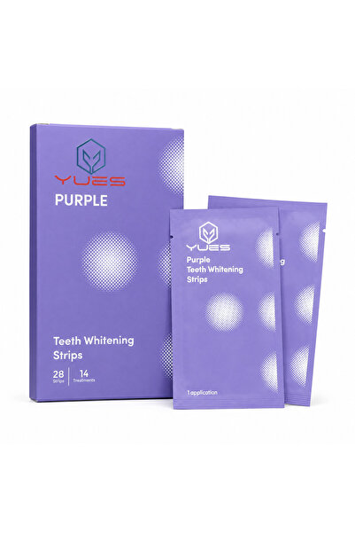 YUES Purple Teeth Whitening Strips 28 Pieces 14 Uses Purple Teeth Whitening S...