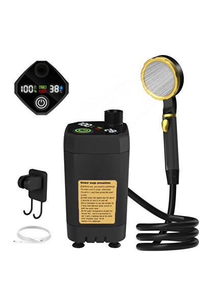 Choice black Camping Shower Pump RV Outdoor Shower Kit Camp Shower w/Full Scr...