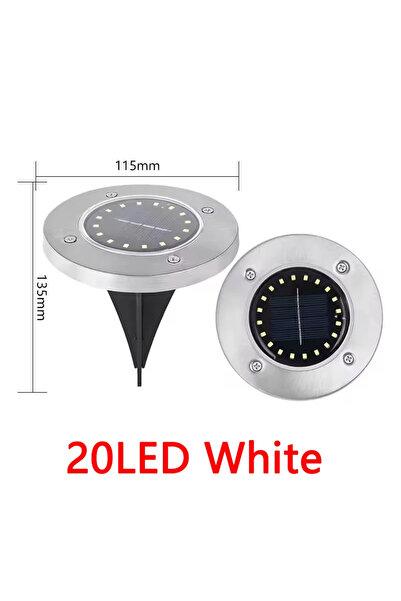 Choice10 4Pcs 20LED-White 1/4/8Pcs Solar Lights Outdoor 8/20LEDs Disk Undergr...