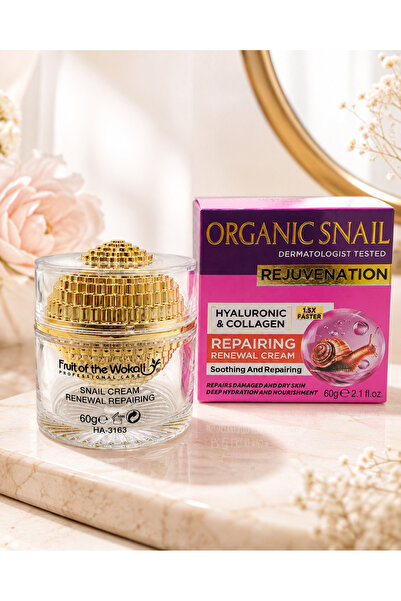 wokali Cremă Antirid Rejuvenantă cu Extract de Melc, Acid Hialuronic și Colag...