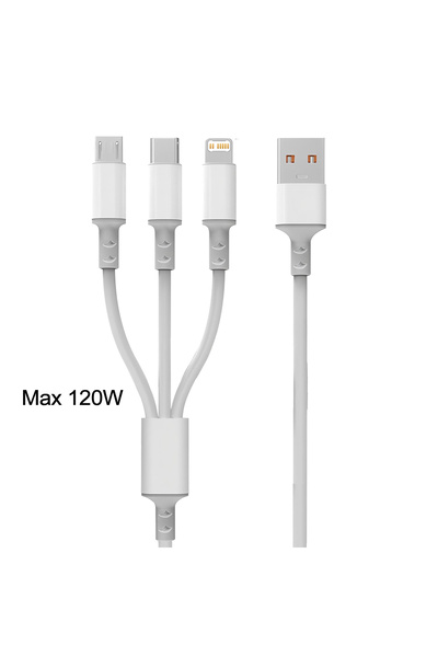 Choice White 3 in 1 USB Charge Cable 6A 120W for /Honor Portable Micro USB Ty...
