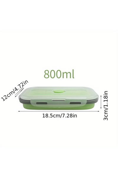Choice 800 مل 1/4 قطعة حاوية تخزين طعام سيليكون قابلة للطي قابلة للتكديس لتوف...