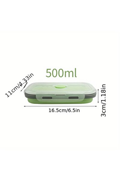 Choice 500 مل 1/4 قطعة حاوية تخزين طعام سيليكون قابلة للطي وقابلة للتكديس لتو...