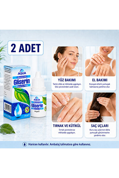 Karvel Medikal Gliserin Damla 35 ml 2 Adet %99,5 Saf Gliserin, Nemlendirici Kuru Cilt, El, Tırnak ve Saç Bakımı