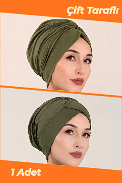 Jusmart Khaki Double-Sided Sandy Hijab Bonnet |   Sea Pool Compatible Practic...