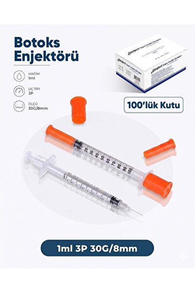 Genject 1 ml 30G 8mm Botoks Enjektörü 100 Ad./Kutu