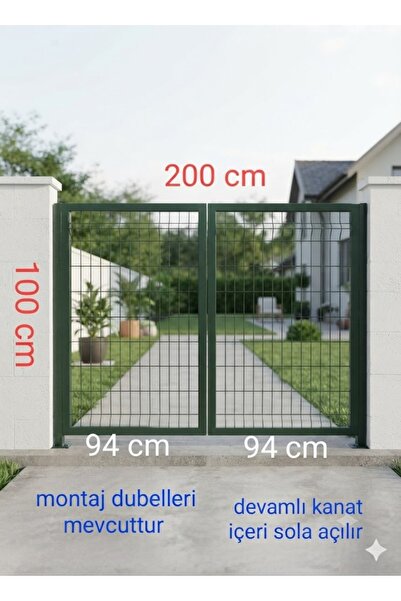 KONSEP BAHÇE KAPISI PANEL ÇİT KAPI ÜSTEN MANDALLI ENİ 200 CM YÜKSEKLİK 100 CM...