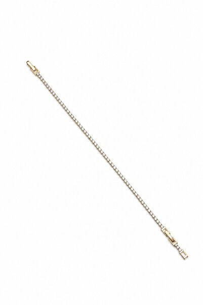 Sose Moda Single Row Xuping Zircon Embellished Elegant Waterway Bracelet - Gold