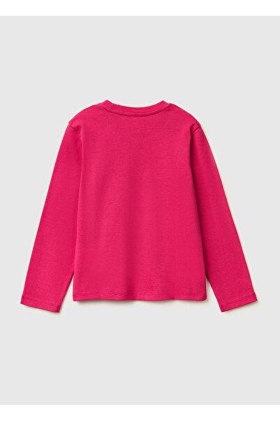 United Colors of Benetton Girl's Dark Pink Glittery Colorful Graphic Printed ...