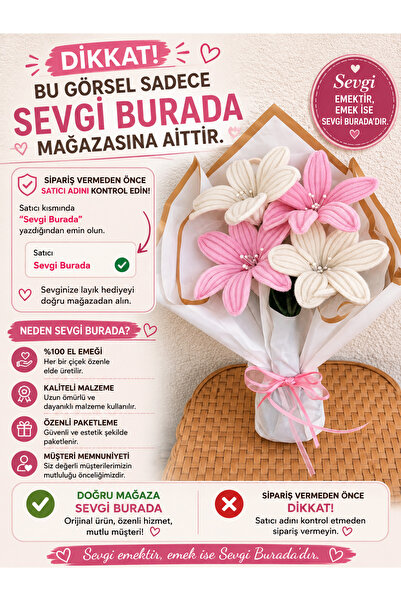 Genel Markalar Pembe ve beyaz aşk (Hediyelik Çiçek)
