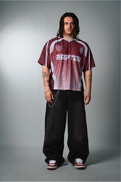 Plus Eighteen Raptor Polo Yaka Extreme Oversize Kırmızı Erkek Futbol Forması