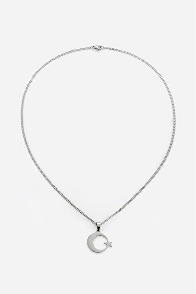 UKHWD SUPPLY 316L Steel Moon Star Necklace