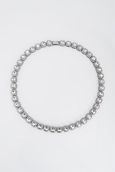 Crupt Studio 12mm X 60cm Tennis Chain Silver Tone Zincir Erkek Kolye