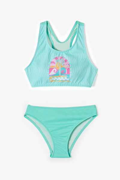Penti Kız Çocuk Mint Bella Deniz Desenli Halter Bikini Takımı
