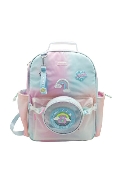 Chimola RAİNBOW AYICIK MAVİ-PEMBE SIRT ÇANTASI 17"