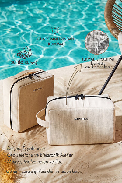 Ocean Home Textile Set de 2 pungi termoizolante, rezistente la apă și la pete...