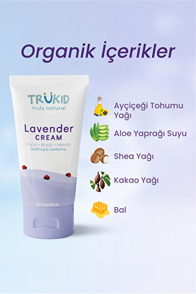Trukid Lavanta Özlü Yatıştırıcı Bebek Cilt Bakım Kremi 100 ml