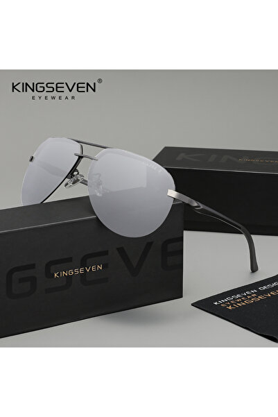 Choice5 Gun Silvery KINGSEVEN Fashion Pilot Rimless Sunglasses Men Classical ...