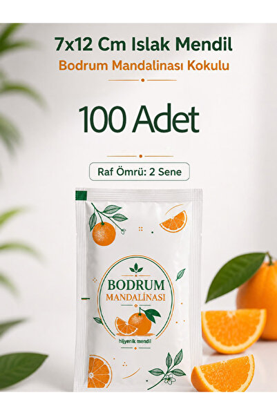 zipy Mandrin Bodrum Tangerine Scented Alcoholic Wet Towel Wipes - 100 Pieces