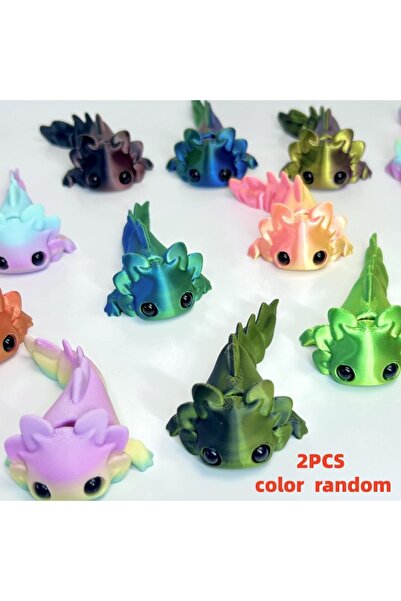 Choice 2Pcs 2-Pack of Randomly Colored 3D Printed Small Animals, Cute Salaman...