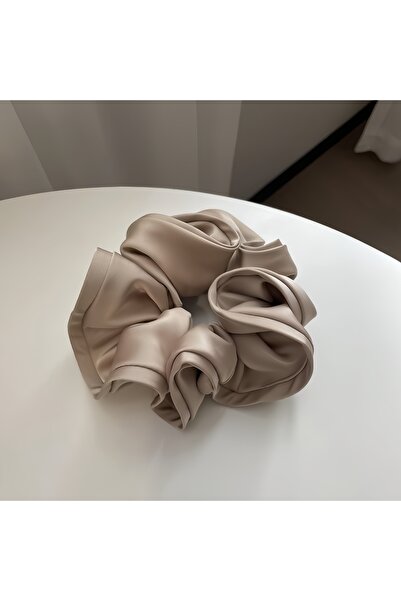 choice2 8 champagne Korean Big Hair Tie Ribbon Scrunchies Satin Elastic Hair ...