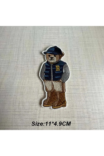 choice2 Iron on Patch-Blue Cartoon Teddy Bear Sequence Iron On Patches,kids E...