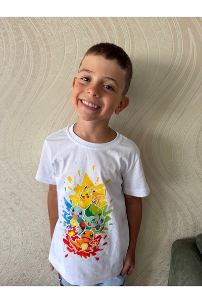 Tubinyoo Pokemon Printed White Kids T-Shirt